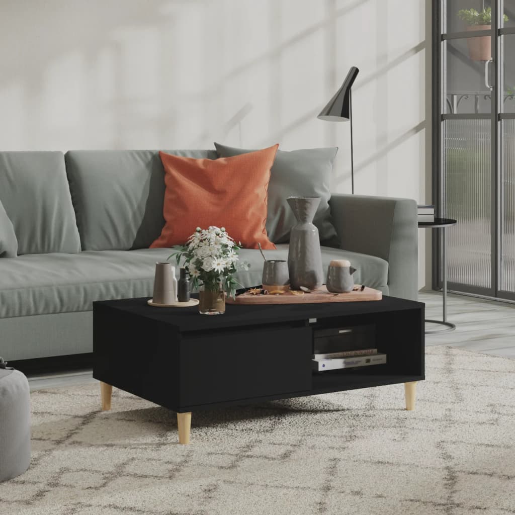 Schwarzer Couchtisch 90x60 cm