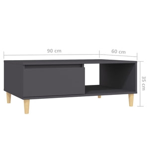 Grauer Couchtisch 90x60 cm