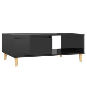 Couchtisch Hochglanz Schwarz 90x60 cm