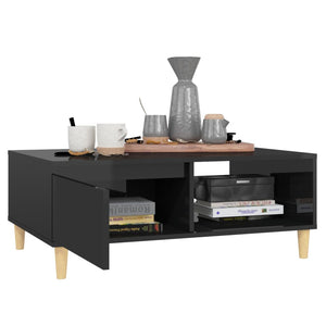 Couchtisch Hochglanz Schwarz 90x60 cm