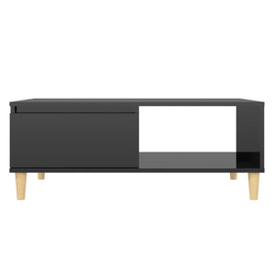 Couchtisch Hochglanz Schwarz 90x60 cm