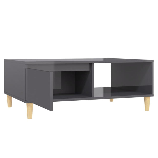 Hochglanz Couchtisch Grau 90x60 cm