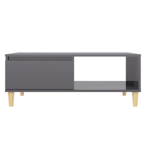 Hochglanz Couchtisch Grau 90x60 cm