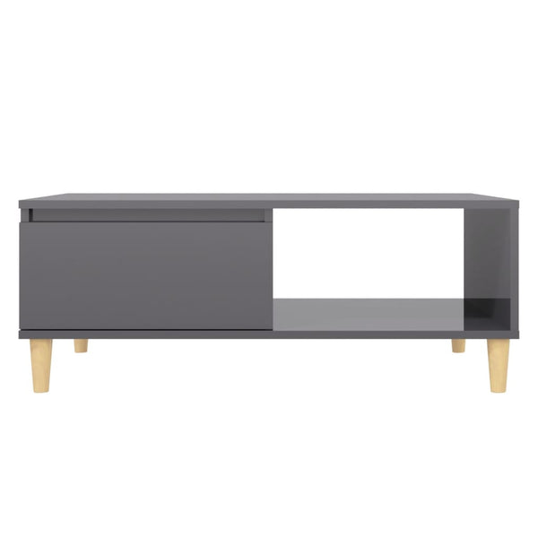 Hochglanz Couchtisch Grau 90x60 cm