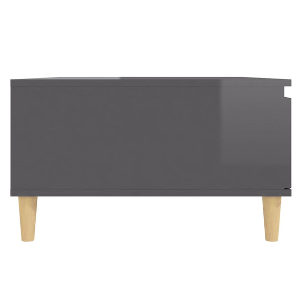Hochglanz Couchtisch Grau 90x60 cm