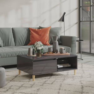 Hochglanz Couchtisch Grau 90x60 cm