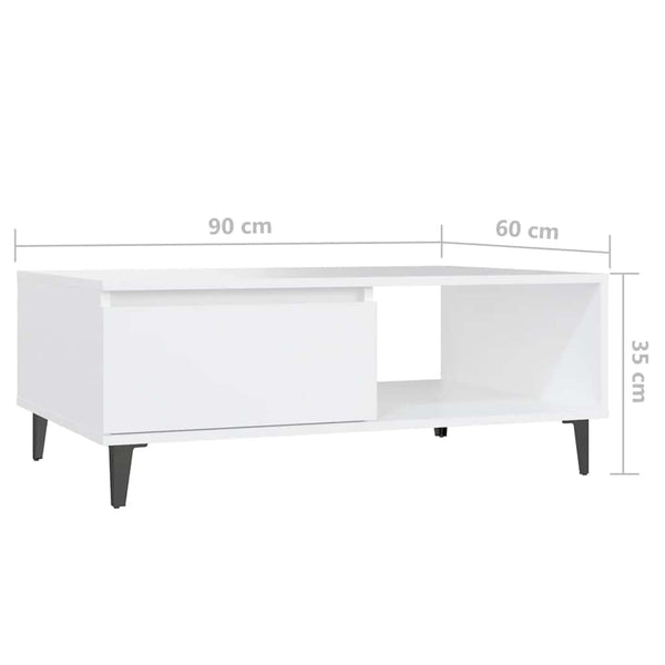 Weißer Couchtisch 90x60 cm