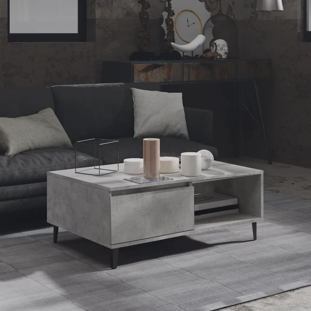Betongrau Couchtisch 90x60 cm