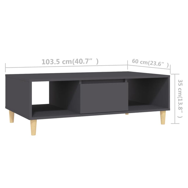 Grauer Couchtisch Holzwerkstoff 103,5 cm