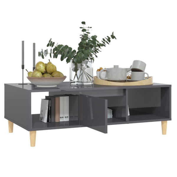 Couchtisch Hochglanz Grau 103,5 cm
