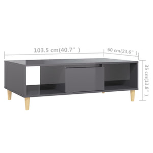 Couchtisch Hochglanz Grau 103,5 cm