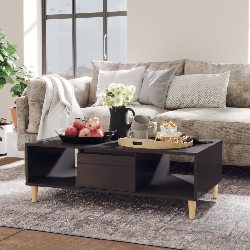 Couchtisch Hochglanz Grau 103,5 cm