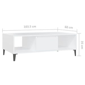 Weißer Couchtisch 103,5 cm