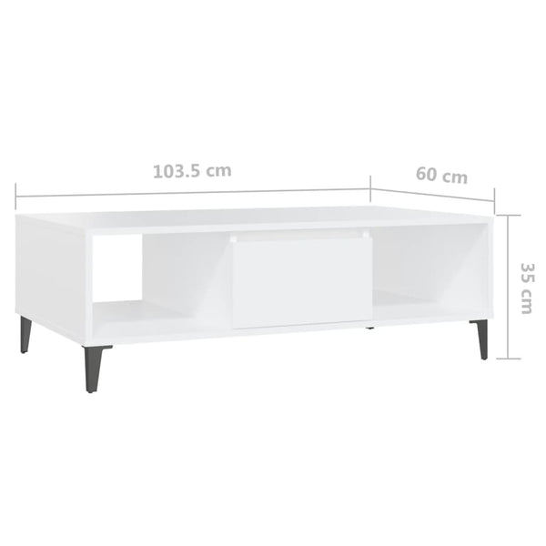 Weißer Couchtisch 103,5 cm