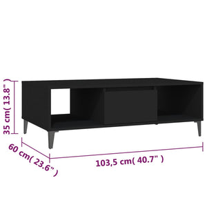 Schwarzer Couchtisch 103,5 cm