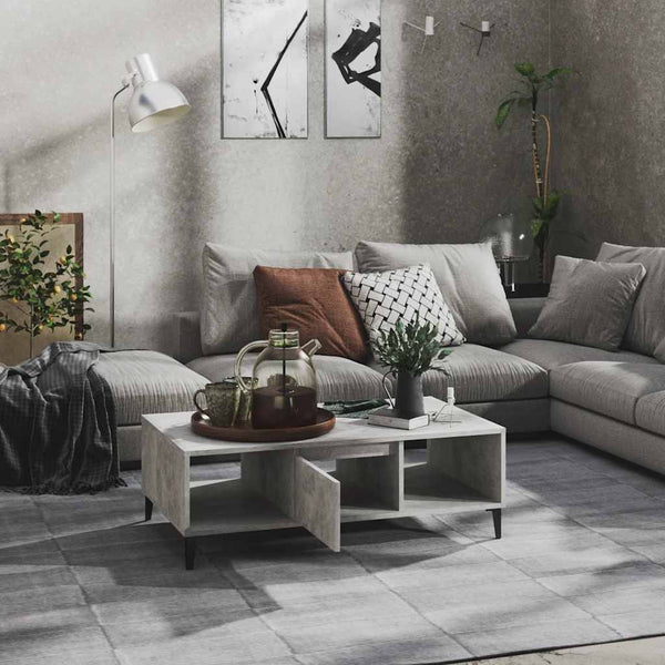 Betongrau Couchtisch mit Ablage