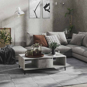 Betongrau Couchtisch mit Ablage