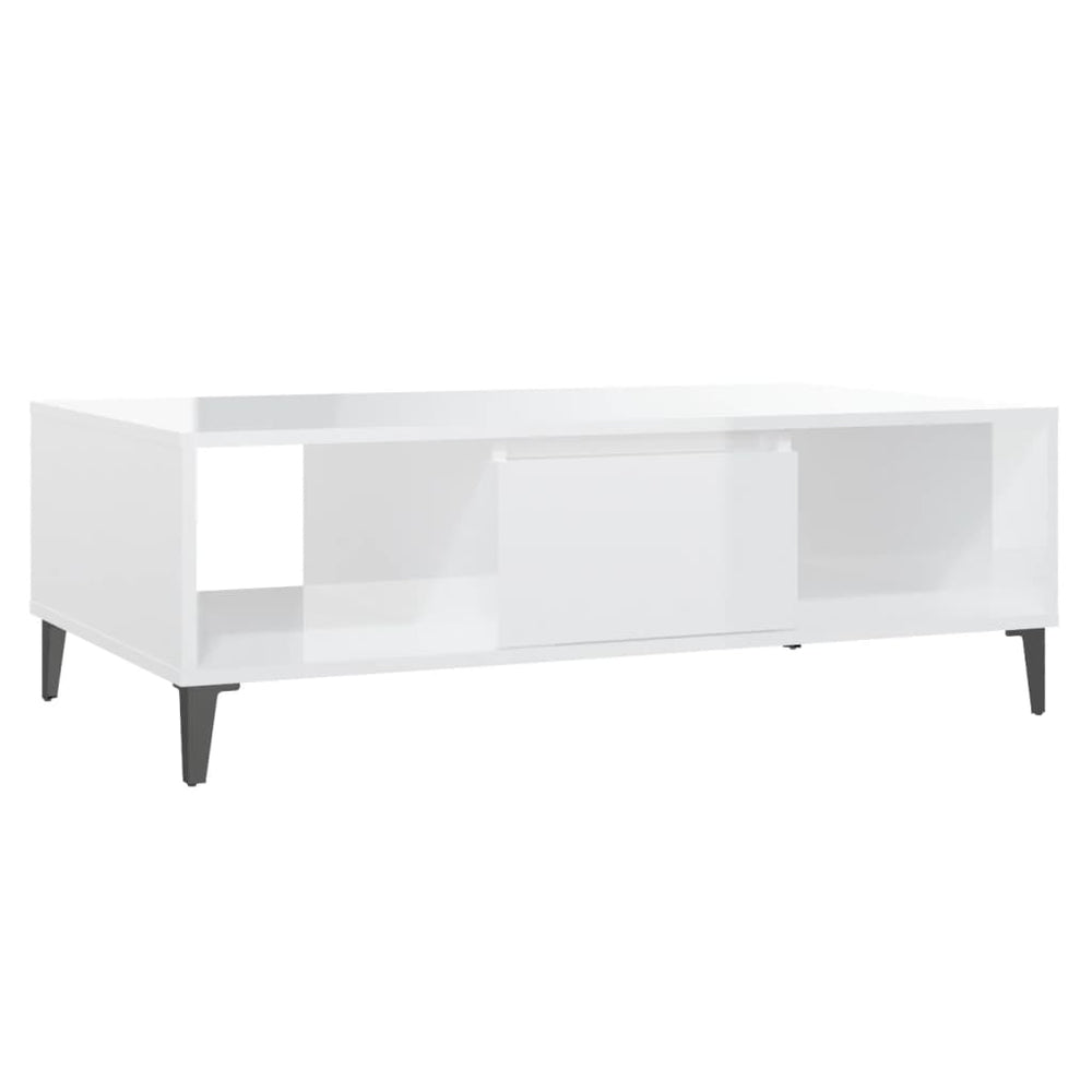 Couchtisch Hochglanz Weiß 103,5 cm
