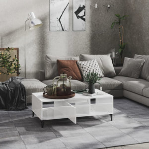 Couchtisch Hochglanz Weiß 103,5 cm
