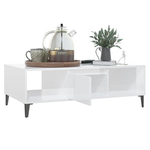 Couchtisch Hochglanz Weiß 103,5 cm