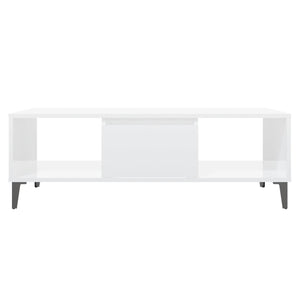 Couchtisch Hochglanz Weiß 103,5 cm