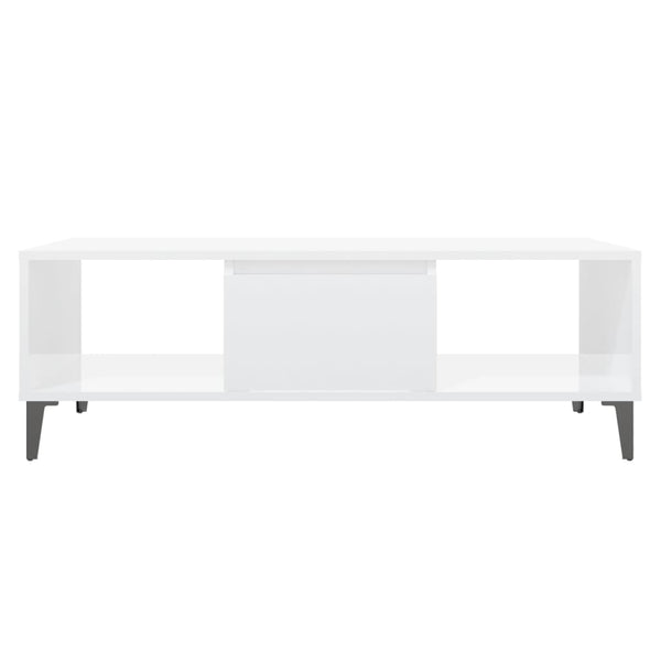 Couchtisch Hochglanz Weiß 103,5 cm
