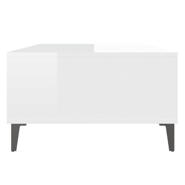 Couchtisch Hochglanz Weiß 103,5 cm