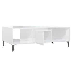 Couchtisch Hochglanz Weiß 103,5 cm