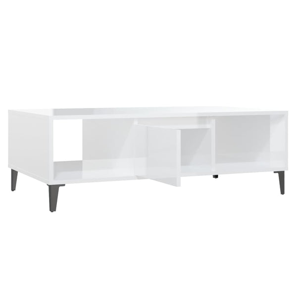 Couchtisch Hochglanz Weiß 103,5 cm