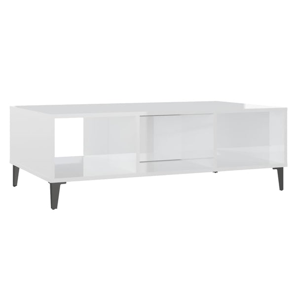 Couchtisch Hochglanz Weiß 103,5 cm