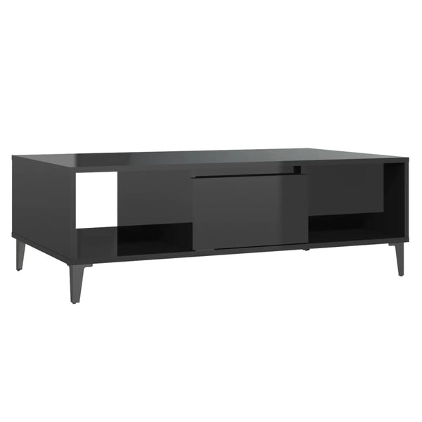 Couchtisch Hochglanz Schwarz 103,5 cm