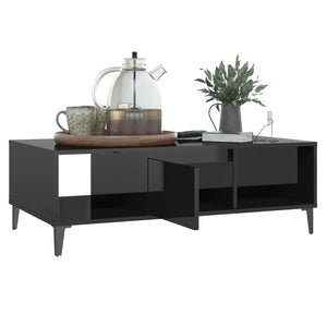Couchtisch Hochglanz Schwarz 103,5 cm