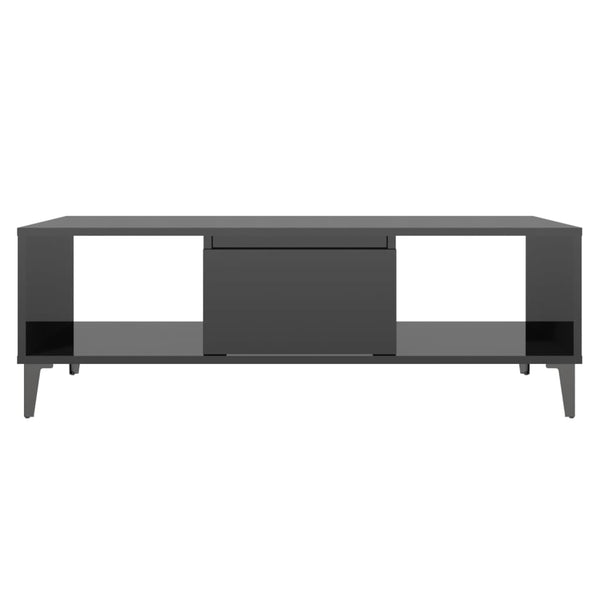 Couchtisch Hochglanz Schwarz 103,5 cm