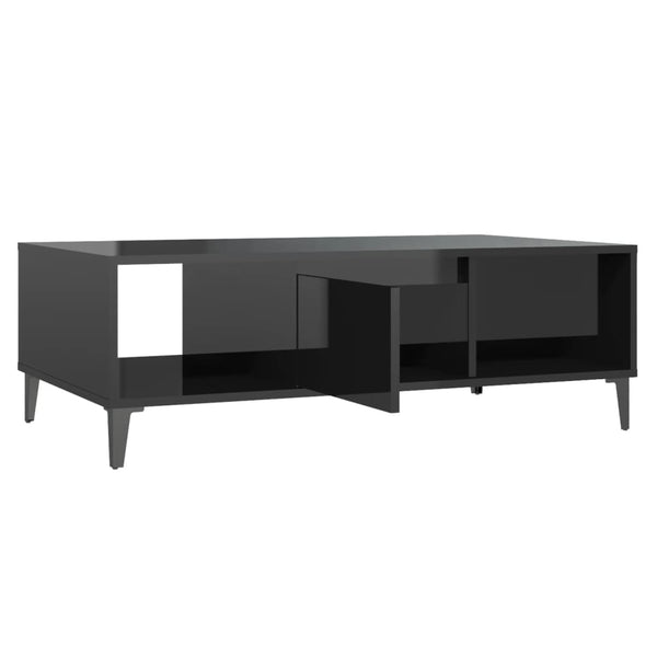 Couchtisch Hochglanz Schwarz 103,5 cm
