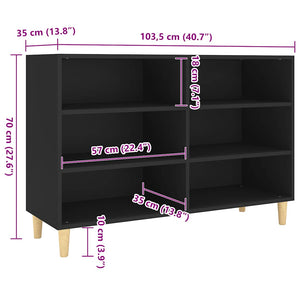 Schwarzes Sideboard 103,5 cm