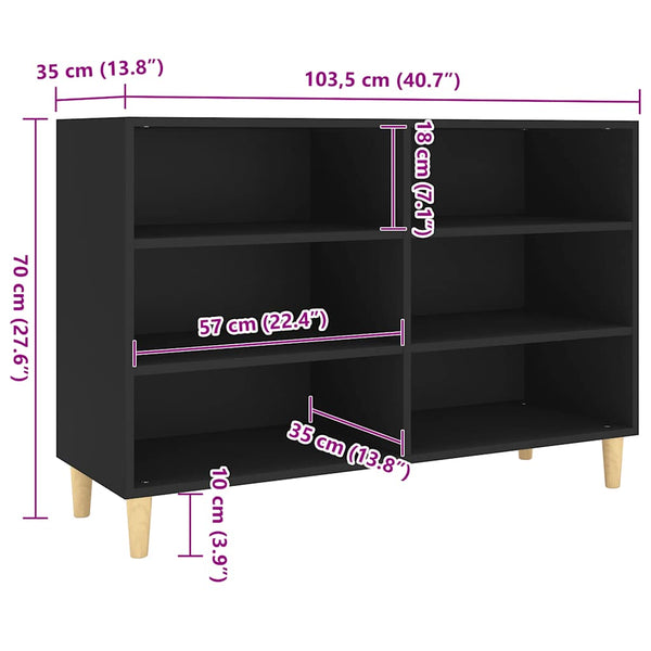 Schwarzes Sideboard 103,5 cm