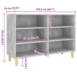 Betongraues Sideboard 103,5 cm