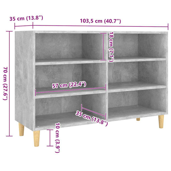 Betongraues Sideboard 103,5 cm