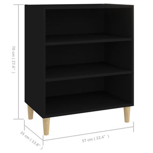 Schwarzes Sideboard 57x35x70 cm