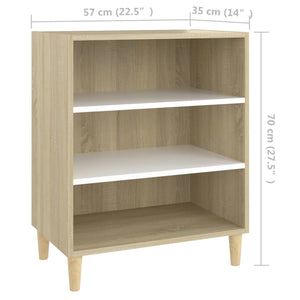 Sideboard Weiß Sonoma-Eiche 57x35x70 cm