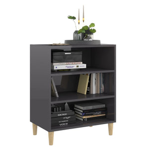 Hochglanz Sideboard Grau 57x35x70cm