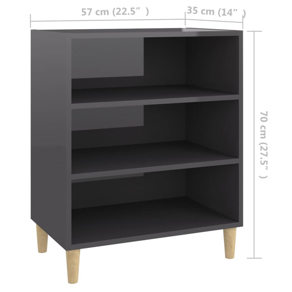 Hochglanz Sideboard Grau 57x35x70cm