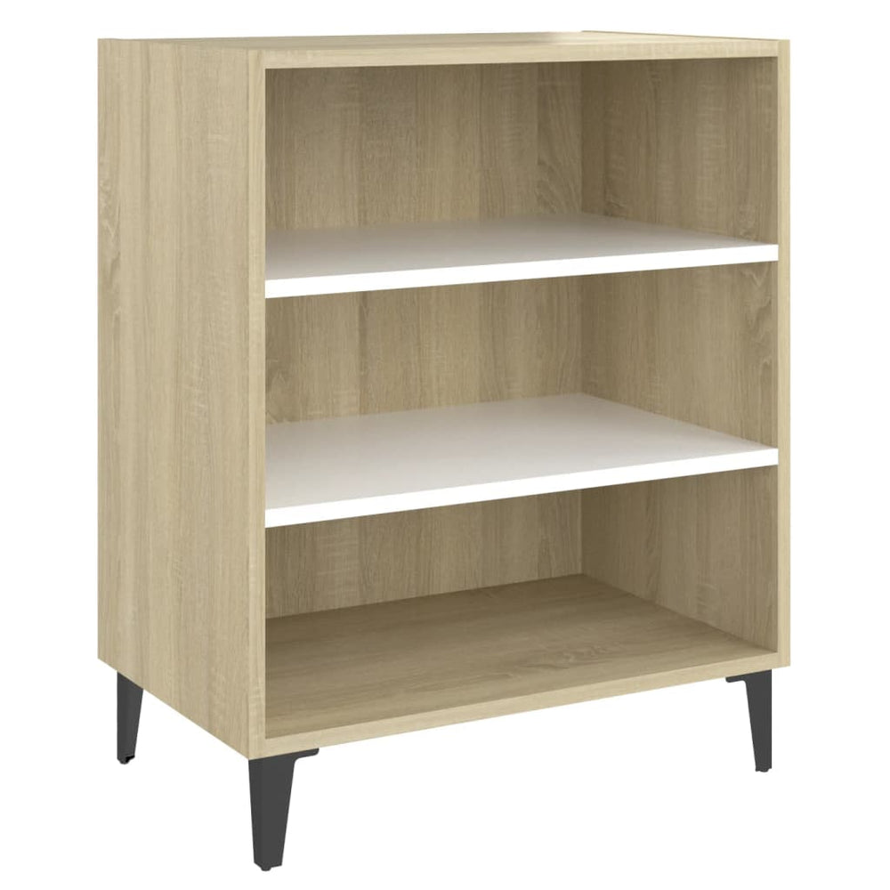 Sideboard Weiß & Sonoma-Eiche, 57 cm