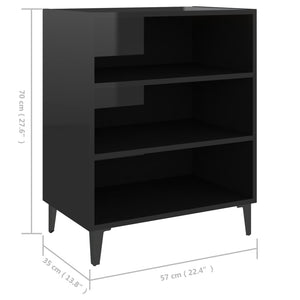 Hochglanz Sideboard Schwarz 57x35x70 cm