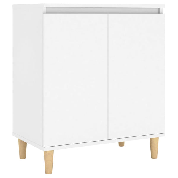 Weißes Sideboard mit Massivholzbeinen 60x35x70 cm