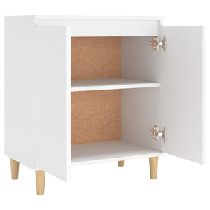 Weißes Sideboard mit Massivholzbeinen 60x35x70 cm