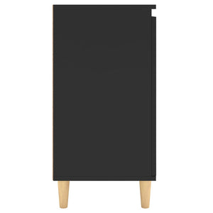 Schwarzes Sideboard mit Holzbeinen 60x35x70 cm