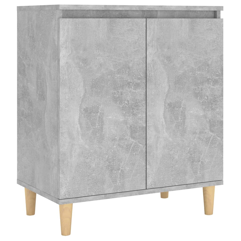 Betongraues Sideboard mit Holzbeinen, 60 cm