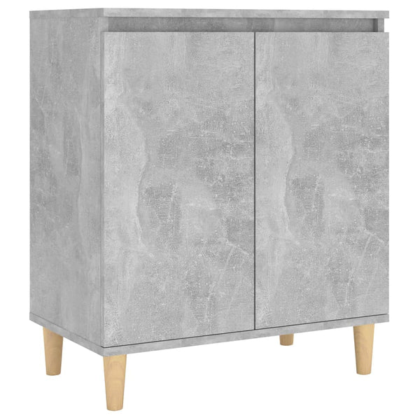 Betongraues Sideboard mit Holzbeinen, 60 cm