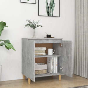 Betongraues Sideboard mit Holzbeinen, 60 cm
